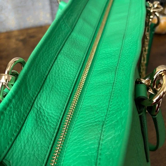 Coach Ellis Tote in Pebbled Bright Green Leather - Picture 7 of 13
